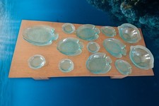 Usado, Conjunto de prato de peixe de vidro azul 13 peças comprar usado  Enviando para Brazil