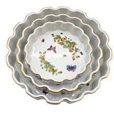 Lote de 3 Ardalt Lenwile Panelas de Forno para Mesa Quiche de Assar Acabamento Dourado Japão comprar usado  Enviando para Brazil