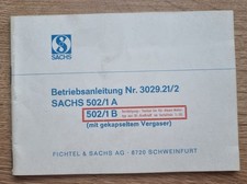 Betriebsanleitung sachs 502 gebraucht kaufen  Rheinmünster