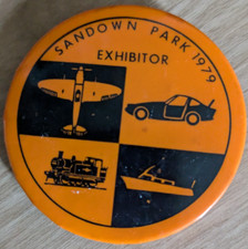 Insignia prendedor vintage de expositores de exposición de modelos Sandown Park 1979. segunda mano  Embacar hacia Mexico