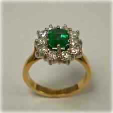 Anel de noivado de ouro amarelo sólido 14K com esmeralda natural e diamante 1,50 quilates tamanho 6,5 comprar usado  Enviando para Brazil