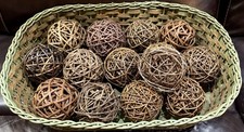 Conjunto de 14 bolas decorativas de vime de vime de vime de vime de vime comprar usado  Enviando para Brazil