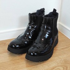 Botas Chelsea Prada Brogue couro envernizado preto ponta das asas tamanho do tornozelo: 36EU 6US comprar usado  Enviando para Brazil
