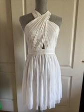 Vestido ALICE + OLIVIA Mini Flare Aberto Traseiro Cruz Frente Halter Branco Tamanho 6 Novo comprar usado  Enviando para Brazil