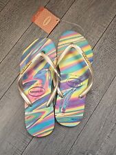 Usado, NOVO Chinelos Femininos Havaianas Slim Iridescente Presente Perfeito Tamanho 6/35/36  comprar usado  Enviando para Brazil