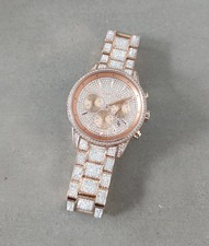 Usado, Relógio Michael Kors Bryant 41mm estojo Swarovski Glitz pavê ouro rosa MK6748 US$ 495 comprar usado  Enviando para Brazil