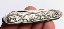 Couteau de poche ancien décor cochon lucky 13 antique pocket knife piggy pig comprar usado  Enviando para Brazil