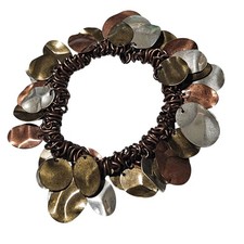 Joia artesanal boho chique pulseira de disco de metal multitom robusta corrente de cobre comprar usado  Enviando para Brazil