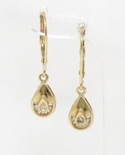 Brincos pendurados infantis de ouro amarelo 14k com diamante NYJEWEL 26x6mm comprar usado  Enviando para Brazil