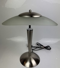 Abajur de mesa estilo art déco cromado com base cúpula abajur de vidro fosco prata 46cm comprar usado  Enviando para Brazil