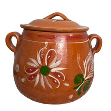 Usado, Caçarola floral pintada à mão tampa de panela de feijão mexicana cerâmica 8,5x8,5 comprar usado  Enviando para Brazil