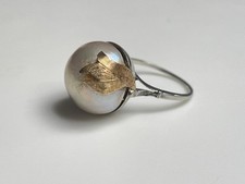ANCIEN Bague Or Blanc Perle Mabe  ANTIQUE Art Nouveau Gold Pearl Ring comprar usado  Enviando para Brazil