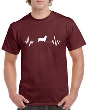 Camiseta masculina unissex presente cachorro Pembroke galês corgi coração batimento pulso amor comprar usado  Enviando para Brazil