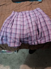 Saia xadrez corações rosa roxo tema quente pequena Mini short plissado School Girl Punk comprar usado  Enviando para Brazil