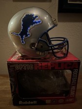 Capacete de fibra óptica Detroit Lions tamanho completo Riddell acende! Raro comprar usado  Enviando para Brazil