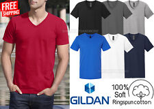 Camiseta masculina Gildan macia 100% algodão fiado anel gola V ajuste clássico P-3XL NOVA! comprar usado  Enviando para Brazil