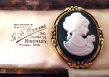 Gold black cameo for sale  HINCKLEY