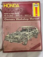 honda accord workshop manual for sale  WALLINGFORD