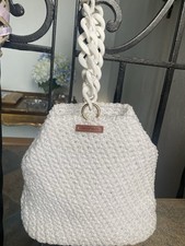 Borsa bianca crochet usato  Gorizia