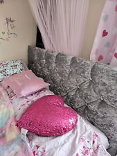 Silver headboard double for sale  LONDON