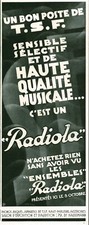 Publicité ancienne tsf d'occasion  France