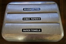 Usado, Suporte de parede dispensador de papel toalha vintage 1950 cozinha alumínio, folha comprar usado  Enviando para Brazil