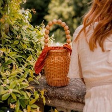 Bolsa tote Loeffler Randall Louise vime marrom natural bolinhas, usado comprar usado  Enviando para Brazil