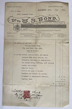 1908 invoice funeral for sale  SOUTHAMPTON