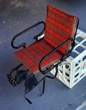 Leco Child’s Bike Seat Chair Carrier Red Xadrez Preto Metal Frame Vintage 1950’s, usado comprar usado  Enviando para Brazil