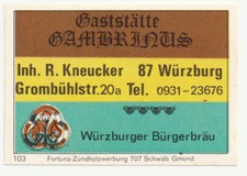 Würzburg zündholzetikett gas gebraucht kaufen  Kist
