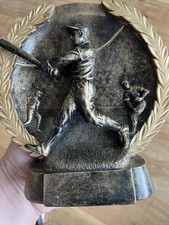 Bateria de beisebol masculina dourada resina troféu prêmios placa treinador presente 3D alívio elevado comprar usado  Enviando para Brazil