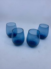Blue stemless wine for sale  Leominster
