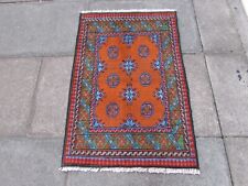 Tapete pequeno vintage tradicional feito à mão lã oriental afegã laranja 120x80cm comprar usado  Enviando para Brazil