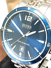Relógio masculino Hugo Boss 1513902 quartzo mostrador azul data prata aço inoxidável 42mm comprar usado  Enviando para Brazil