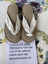 ivory wedge flip flops for sale  WOKING