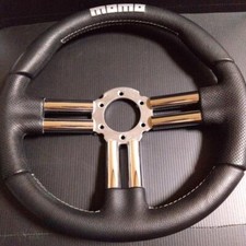 Volante momo 3 raios couro preto #PC304E comprar usado  Enviando para Brazil