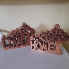 Two decorative carved for sale  LEIGH