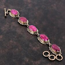 Pulseira de pedra preciosa ajustável artesanal fio de cobre envolto feriado 6,0", usado comprar usado  Enviando para Brazil
