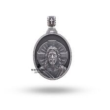 Pingente medalhão cristão crucifixo Deus Jesus prata 925 presente aniversário comprar usado  Enviando para Brazil