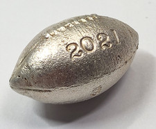 Usado, Lingote de barra redonda de futebol 2021 mini 1,25 oz .999 prata fina comprar usado  Enviando para Brazil