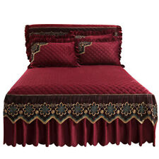 Usado, Colcha de veludo vintage queen king acolchoada saia babados cabeceira capas comprar usado  Enviando para Brazil