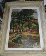 Tableau ancien huile d'occasion  Bardos