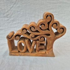 Carved wooden love for sale  HOCKLEY