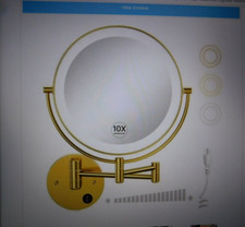 Espelho de maquiagem Gospire 9” montado na parede iluminado vaidade com 3 luzes coloridas comprar usado  Enviando para Brazil