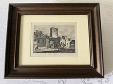 Antyczny Miedzioryt XIX w. Porta San Lorenzo Rzym Rama Drewniana Szklona Brązowa na sprzedaż  PL