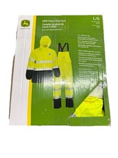 Terno de chuva John Deere ANSI classe 3 amarelo malha reflexiva forrada tamanho G comprar usado  Enviando para Brazil