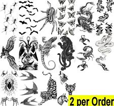 2 tatuajes falsos temporales impermeables - animal-insecto reptil Halloween segunda mano  Embacar hacia Mexico