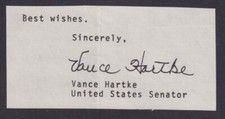 Vance Hartke (1919-2003), senador dos EUA de Indiana, autógrafo no recorte comprar usado Vance Hartke (1919-2003), senador dos EUA de Indiana, autógrafo no recorte comprar usado  Enviando para Brazil
