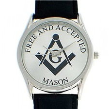 Usado, Relógios Maçônicos - Maçons Livres e Aceitos - Pulseira de Couro Preto - Rosto Branco comprar usado  Enviando para Brazil