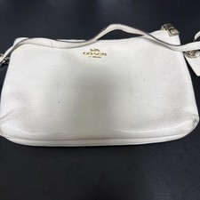 Bolsa de ombro de couro branco COACH, usado comprar usado  Enviando para Brazil